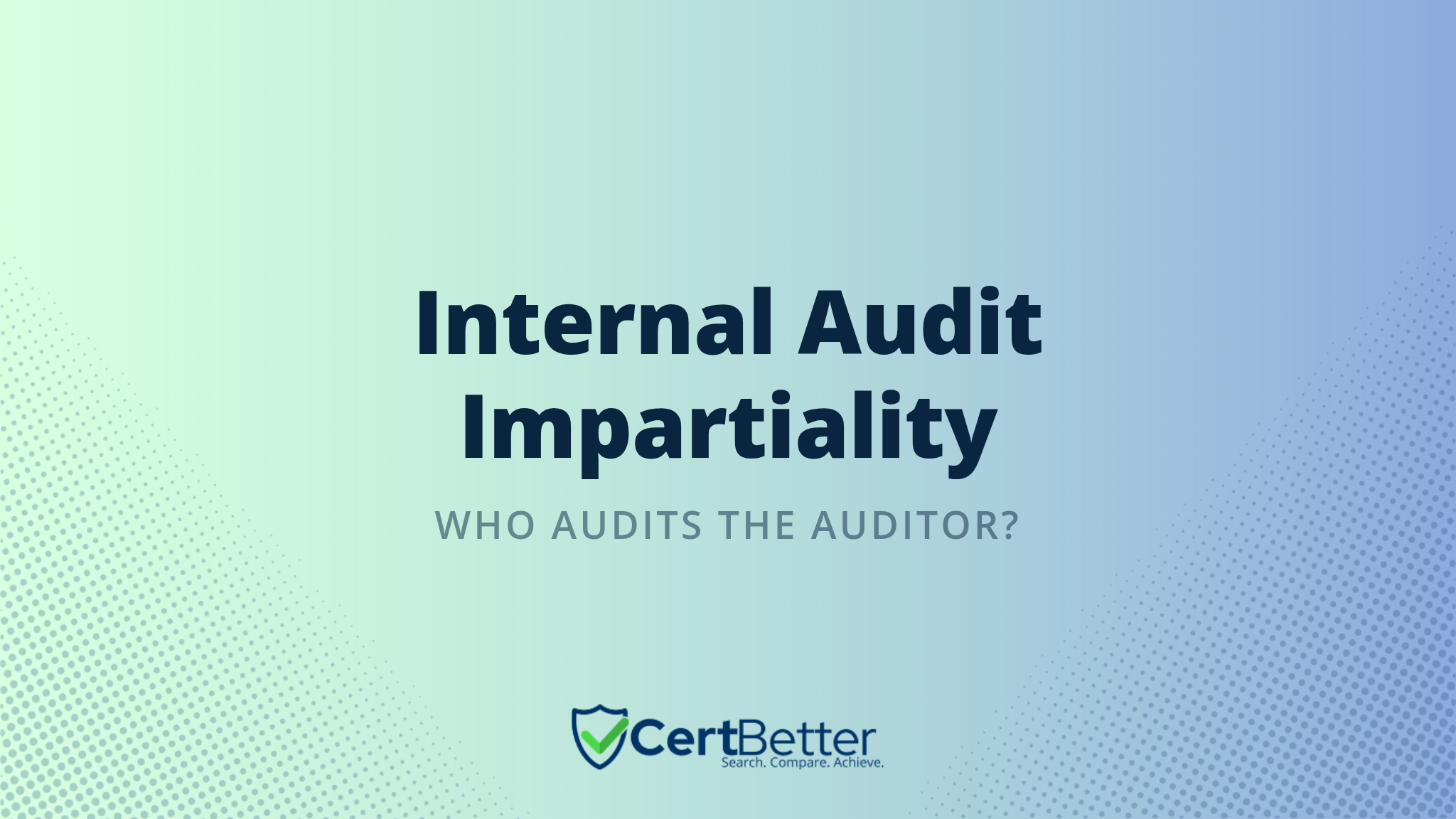 Can the Same Person Who Built the System Audit It?