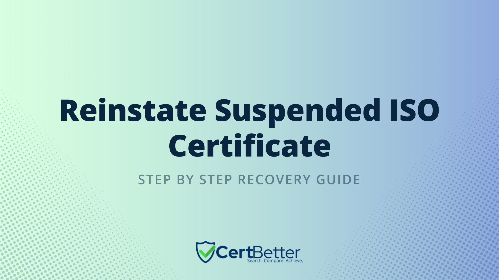 How to Reinstate a Suspended ISO Certificate