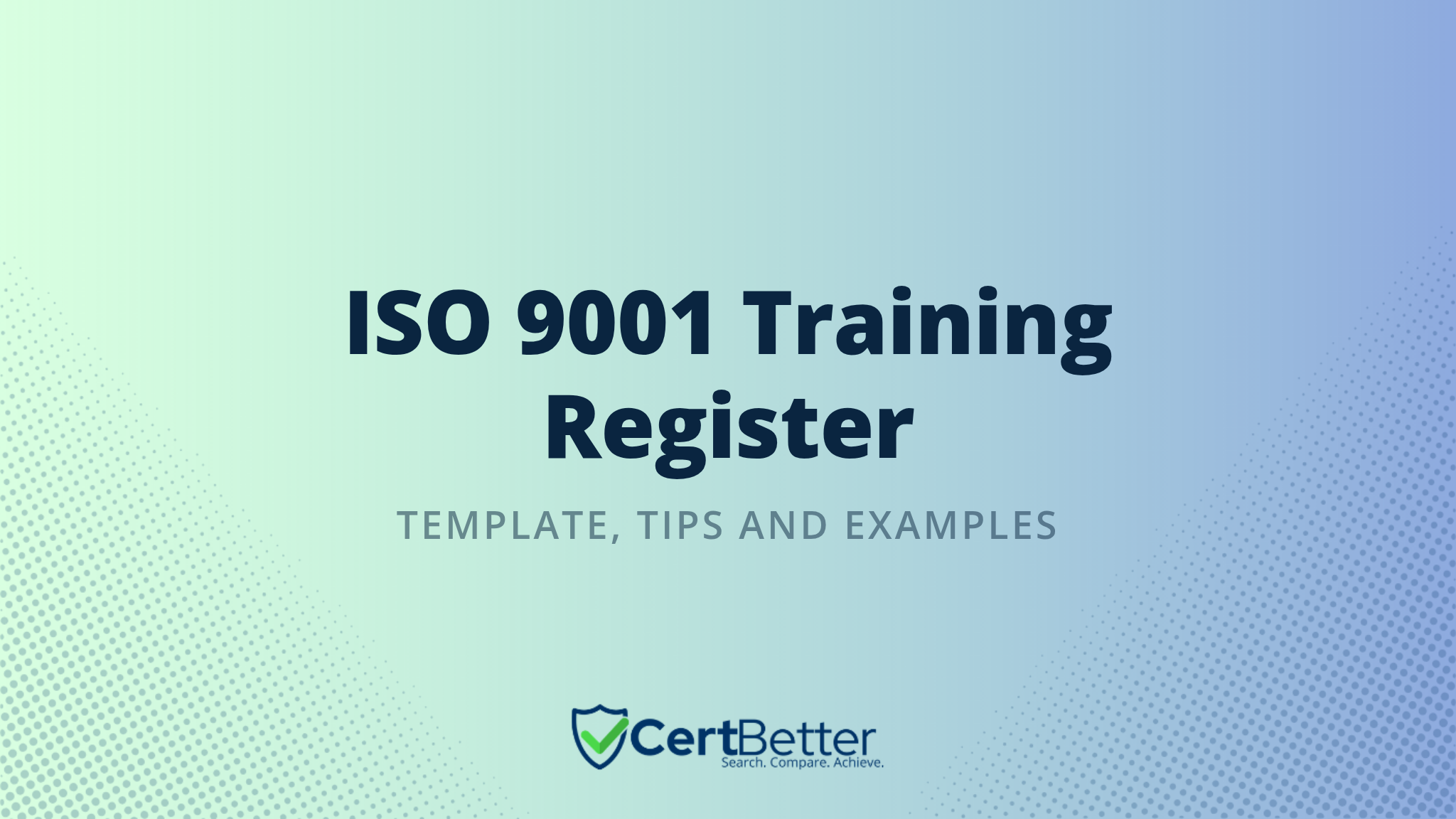 ISO 9001 Training Register Template With Example