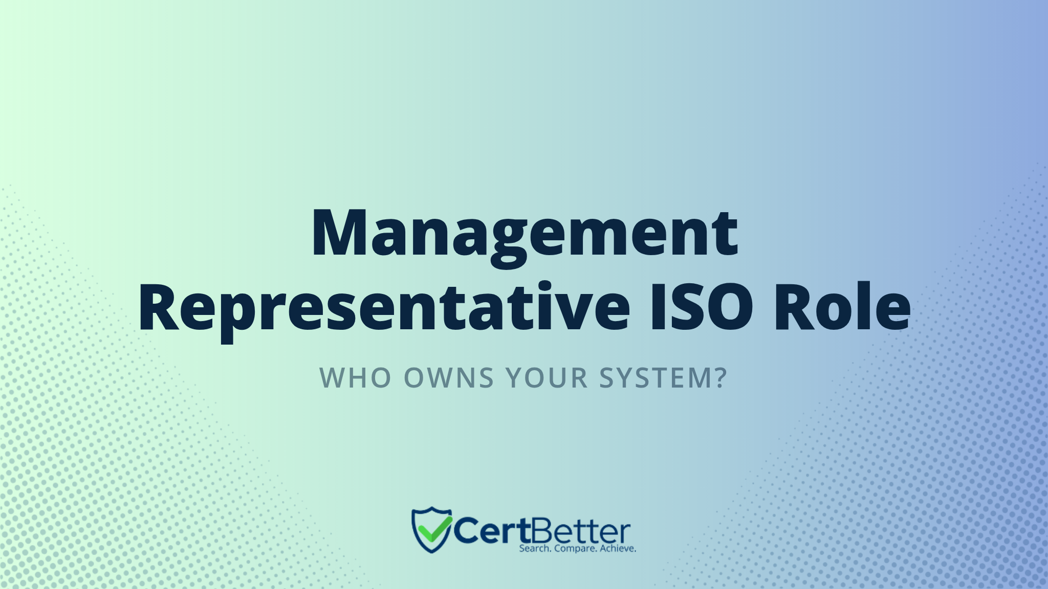 What Is the Role of the Management Representative in ISO Certification?