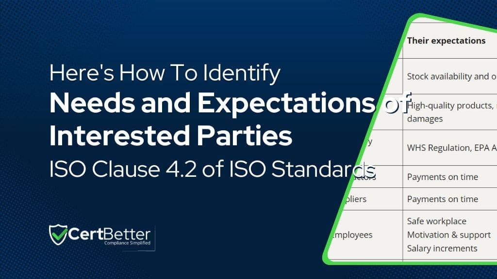 Clause 4.2 Examples of Needs and Expectations of Interested Parties
