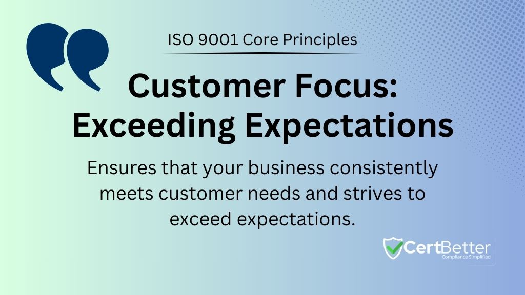 Customer Focus Exceeding Expectations ISO Core Principles