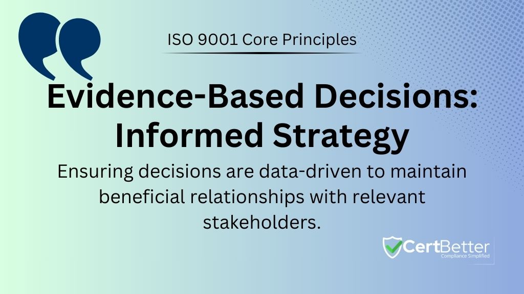 Evidence Based Decisions Informed Strategy ISO Core Principles